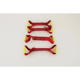 Safe N Secure 4 Pack of Red DIAMOND WEAVE Dog Bones for Rollback / Flatbed Wrecker Straps