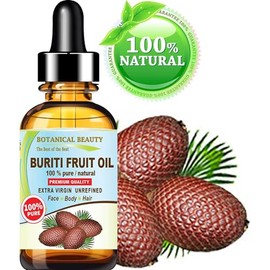 Botanical Beauty Brasileño Buriti Aceite De Fruta Puro Natural Virgen Sin Refinar Aceite Transportador Prensado En Frío Sin Diluir 1 Fl.Oz- 30 Ml Para Cara, Cuerpo, Cabello, Labios Y Uñas