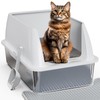 Petterm Stainless Steel Cat Litter Box with Scoop & Mat,