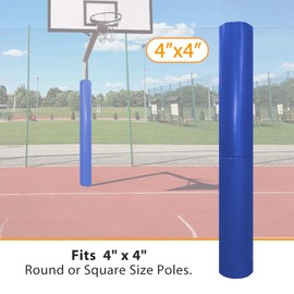 MegaGreen Blue Heavy Duty Basketball Pole Pads, Fits 4" x 4"Round Size Poles, 2" Thick 72" Tall All-Weather Pad