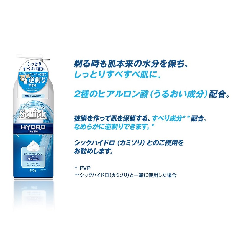 シック Schick ハイドロ シェービングフォーム 男性用 ポンプタイプ 250g