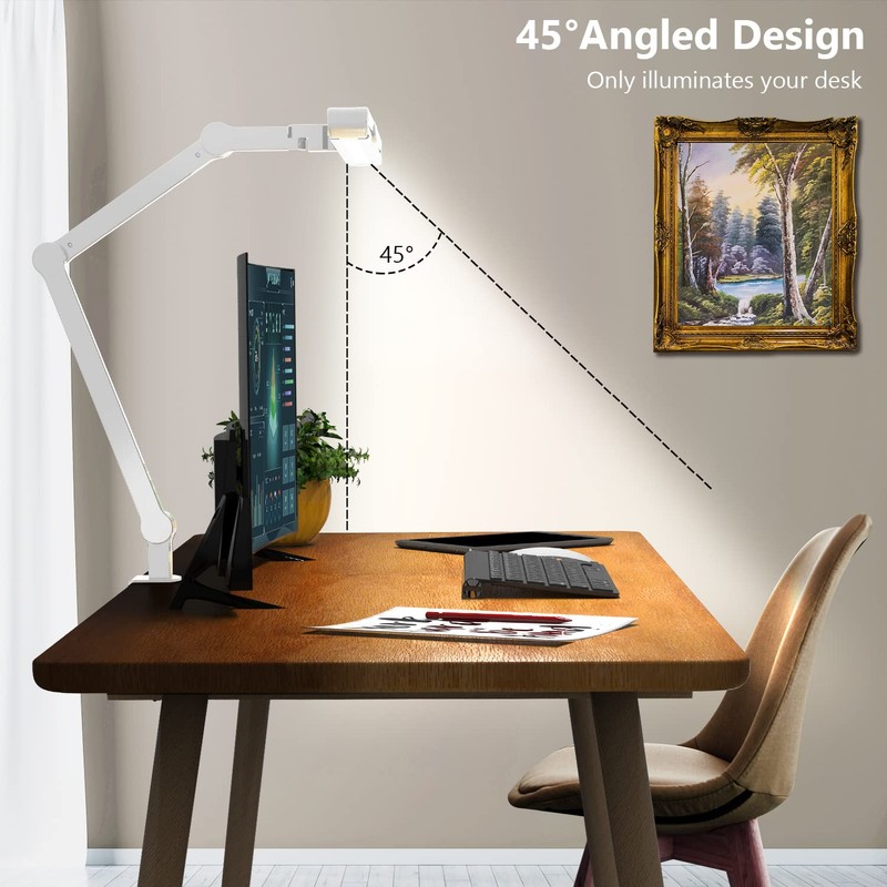 Micomlan Led Desk Lamp for Home Office, White Architect Desk