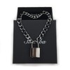 Succuba Padlock Necklace Chain Collar Choker with Two Keys and