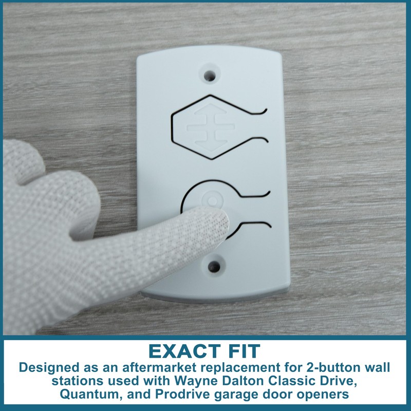 White Two Button Cover Plate, Inside Control Unit, for Wayne