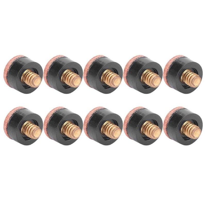 10pcs Hard Leather Billiard Pool Cue Stick Screw-on Tips Replacement