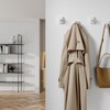 LARHN White Wall Hooks (4-Pack), Wall Mounted Coat Hooks for