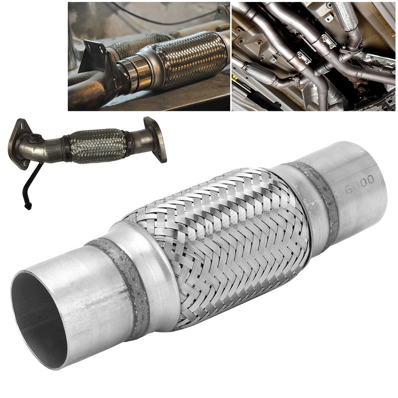 Stainless Steel Exhaust Flex Pipe, 57 x 250 mm, Double