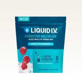 Liquid I.V. Hydration Multiplier - Arctic Raspberry - Hydration Powder Packets | Electrolyte Powder Drink Mix | Convenient Single-Serving Sticks | 8 Vitamins & Nutrients | 1 Pack (16 Servings)