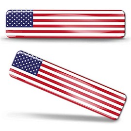 2 x 3D Domed Silicone Stickers Decals USA United States of America National American Flag Car Motorcycle Helmet F 27