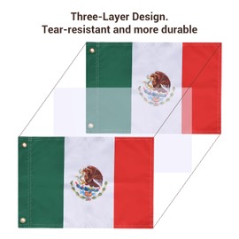 2PCS Mexico Flags for Whip Lights or Antenna Flag Poles, Whip Light Mexican Flags for UTV ATV Can-Am Polaris RZR SXS (16.7" x 12")