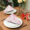 Burbuja Pink Bow Cloth Napkins Set of 6, 20x20 in