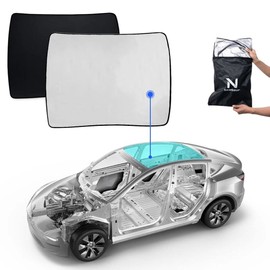 Nestour Foldable Sunscreen Window Shade Accessory Includes UV Heat Dissipation Film 20202023 1 Model Y Roof Shade Upgr / 네스투어 폴더블 선스크린 창문 그늘막 액세서리 자외선방열 필름 포함 20202023 1 Model Y Roof Shade Upgr