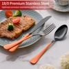 Onlycooker 20-Piece Pink and Black Stainless Steel Silverware Set -