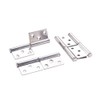 Silver Tone Stainless Steel Gate Door Flag Hinges 2.6 inches