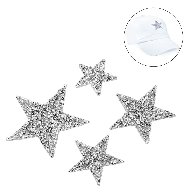 20pcs Rhinestone Star Patches Exquisite Beautiful Iron On Patches Sew
