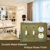 OKAWYC Double Toggle/Single Duplex Light Switch Cover Belaire Beaded Metal