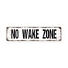 No Wake Zone Metal Street Sign Plaque