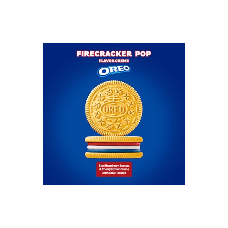 Oreo, Galletas Sandwich Edición Limitada Firecracker Pop con Crema Sabor