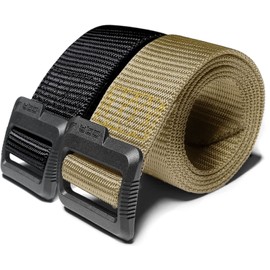 CQR Tactical Belt, Heavy Duty Belt, Military Style Nylon Webbing EDC Quick-Release Buckle MZT21-KKH L(w36-38)