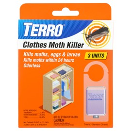 TERRO Clothes Moth Killer – T2903 3 Pack | Kills Adult Clothes Moths, Moth Larvae, and Moth Eggs | No MothBall Odor