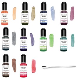 Ronoza Farbe für Gießpulver, 10 Farben Set für Beton Gips, Hochkonzentrierte Farbpigmente für Modellbau, DIY und Kreativprojekte, Leicht lösliches Pulver, Betonfarbe Pulver Gipsfarbe