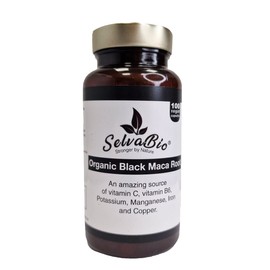 Organic Black Maca Root Capsules, 100 Units of 500mg, Suitable for Vegans. This Peruvian Black Maca Root is Mainly for Men, Although it Benefits Bodybuilding in Both Women and Men. (Black Maca Root)