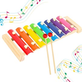 Xylophone, Wooden Xylophone, Xylophone For 1 Year Old, With 2 Pcs Wooden Mallets, Puzzle Musical Toy Octave Xylophone, Percussion Instruments Musical Toys Gifts For Children