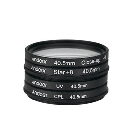 Andoer 40.5mm UV+CPL+Close-Up+4 +Star 8-Point Filter Circular Filter Kit Circular Polarizer Filter Macro Close-Up Star 8-Point Filter with Bag for Nikon Canon Pentax Sony DSLR Camera