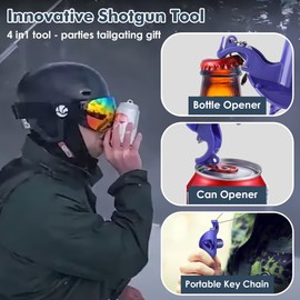 2 Pack Innovative Shotgun Tool with Built-in Funnel, 4 in 1 Beer Shotgun Tool Perfect for Golf Course, Beach, Grad, Bachelorette Party, College House Party, Spring Break, Snowboarding, etc.