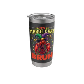 It's Mardi Gras Bruh Funny Crawfish Mardi Gras Jester Beads Stainless Steel Insulated Tumbler