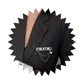 Cimenexe Vintage Crystal Pearl Brooch Silver Cz Alphabet Brooch Pin Cz Paved Initial Tassel Chain Pin Brooch Rhinestone Pearl Initial Letter Brooch Pin Wedding Lapel Pin Banquet Badge Pins