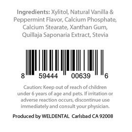 WELDENTAL Chewtab Toothpaste Tablets, Vanilla Mint 180 Count Refill