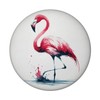 Pink Flamingo Magnet Round Pink Bird with Long Legs Tropical