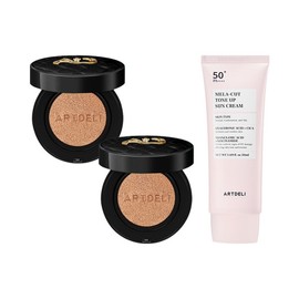 Artdeli Galbadum Cover Cushion Black No. 23 x2 + Artdeli Sunscreen 50ml / 아트델리 갈바덤 커버쿠션 블랙 23호 x2 + 아트델리 선크림 50ml