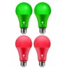 4 Pack BlueX LED A21 Red Green Light Bulbs -