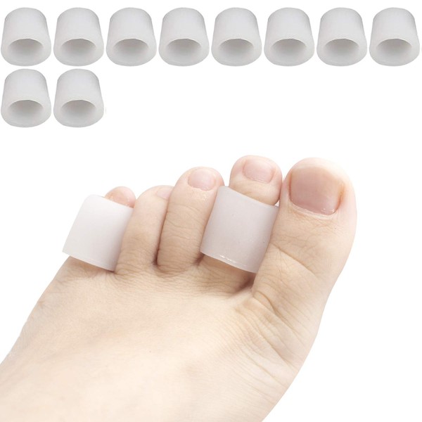 Yimanduo 5 Pairs Toe Sleeves, Toe Protectors for Corns Remover, Callus Cushion, Bunion Treatment, Ingrown Nails, Pinching, Cramping (Smaller,Thick-Pinky Toe Sleeves)