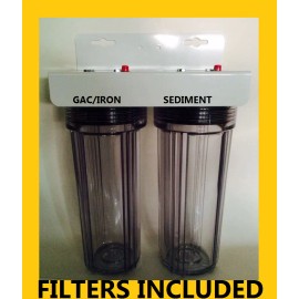 WATER WORLD Iron/Sulfur Removal DUAL Whole House Water Filter System for Drinking Water