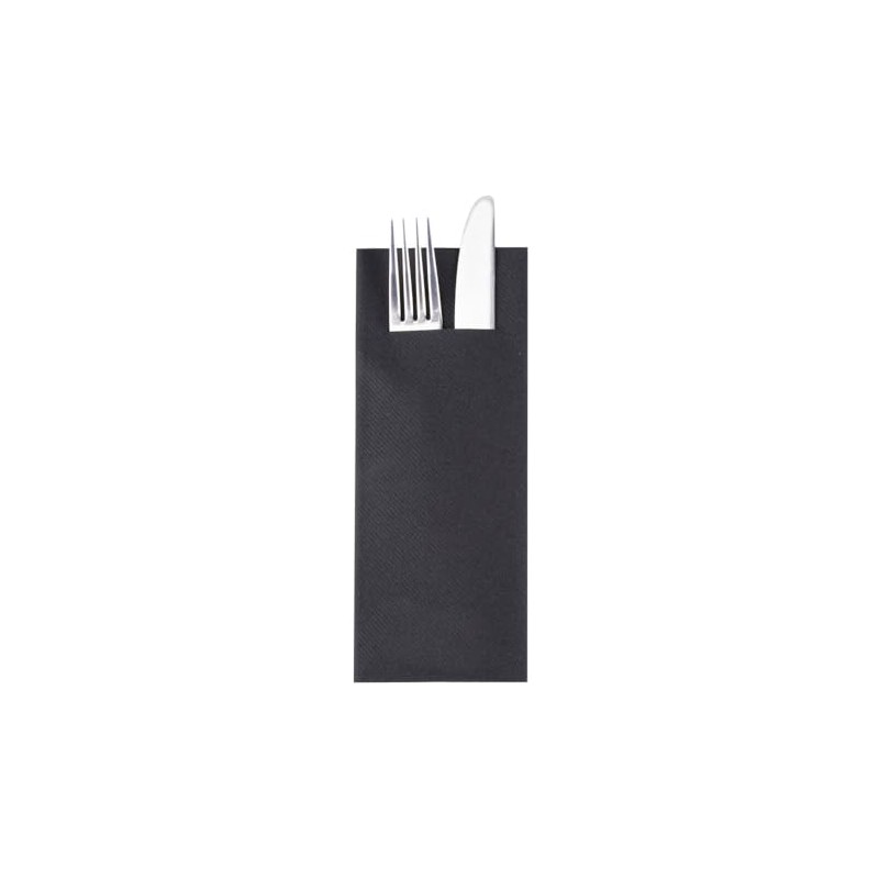 Linclass-Professional Napkin Bags 40 x 33 cm Black 1/8 Fold