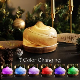 Porseme 500ml Essential Oil Diffuser, Aroma Ultrasonic Humidifier with Remote Control, BPA Free, Auto Shut-Off, Timer Setting for Large Room Sleeping Yoga