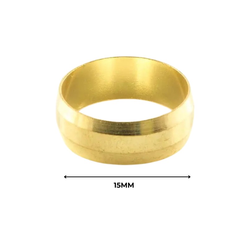 15mm Compression Brass Olives - Pack of 10 (15MM)