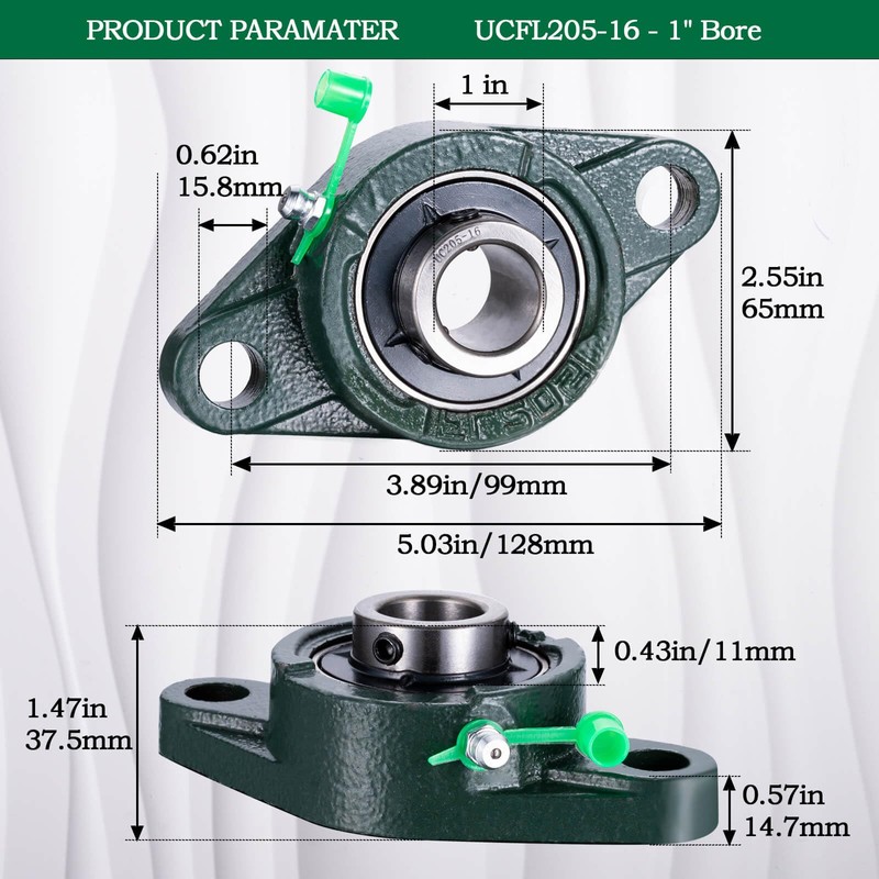 SHINICO Pillow Block Bearing 1 inch Shaft Bore, Flange Mounted