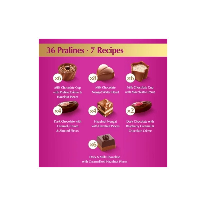 Lindt Mini Pralines Assorted Chocolate Candy Gift Box - 36ct/6.2oz