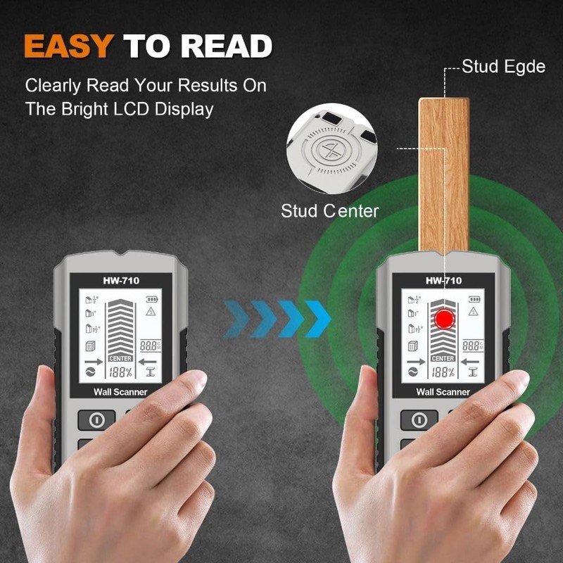 Wall Detector Scanner,Handheld Stud Finder,5 in 1 Professional Detector Tool