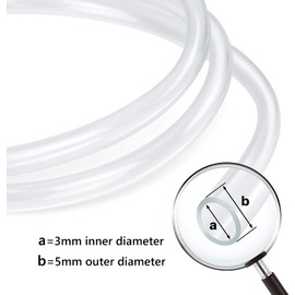 3mm ID x 5mm OD - 10m Length PVC Clear Hose Vinyl Tubing, Food Grade Plastic Flexible Tube Pipe for Transfer Water Oil air