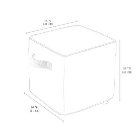 QILLOWAY Indoor/Outdoor Inflatable Stool, Ottoman Pouf Cube 16",All Weather Foot Rest for Camping or Home (Dark Grey)