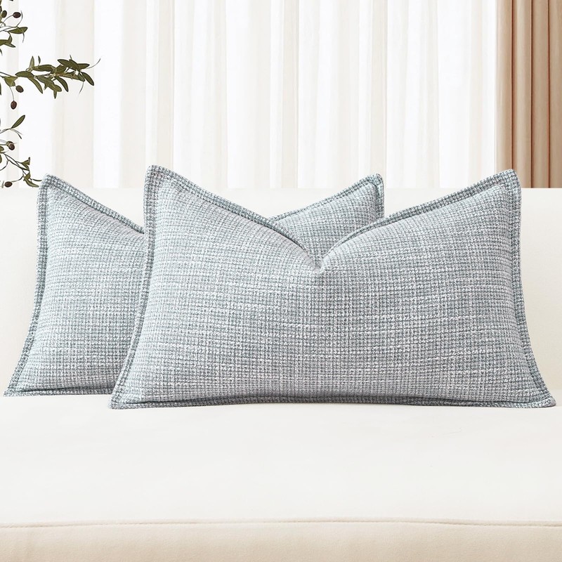 Artscope Pack of 2 Blue Gray Decorative Cushion Covers 12x20