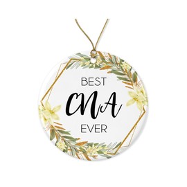 WolfeDesignPDD Certified Nursing Assistant Christmas Ornament - Christmas Ornament Gift for CNA - World's Best CNA - Best CNA Ever - Certified Nursing Assistant Gifts Printed on Both Sides, White