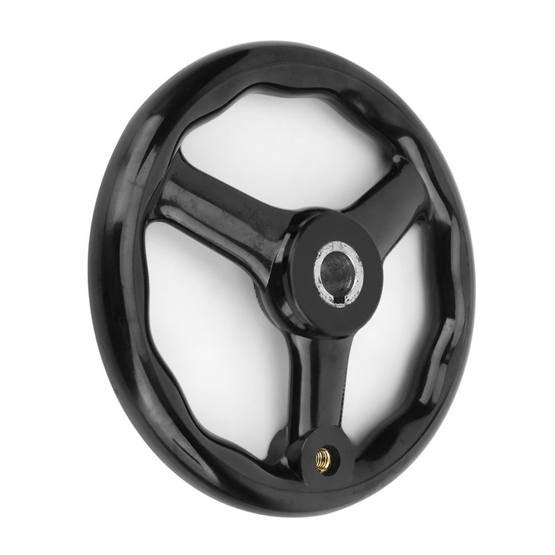 200*18mm Black Anti slip Bakelite 3 Spoked Lathe Handwheel with