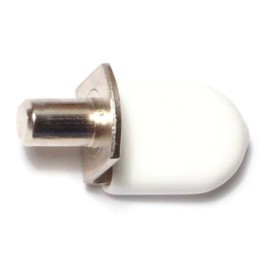 Unbranded 1/4" x 1/2" White Cushioned Nickel Shelf Supports (16 pcs.)
