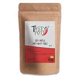 Tasty Pott Organic New Mexico Chili Powder 30 g | Cooking & Seasoning | Roasting Marinating Grilling | Sharp Spicy Hot Spicy | Organic Quality | Refill Bag Value Pack